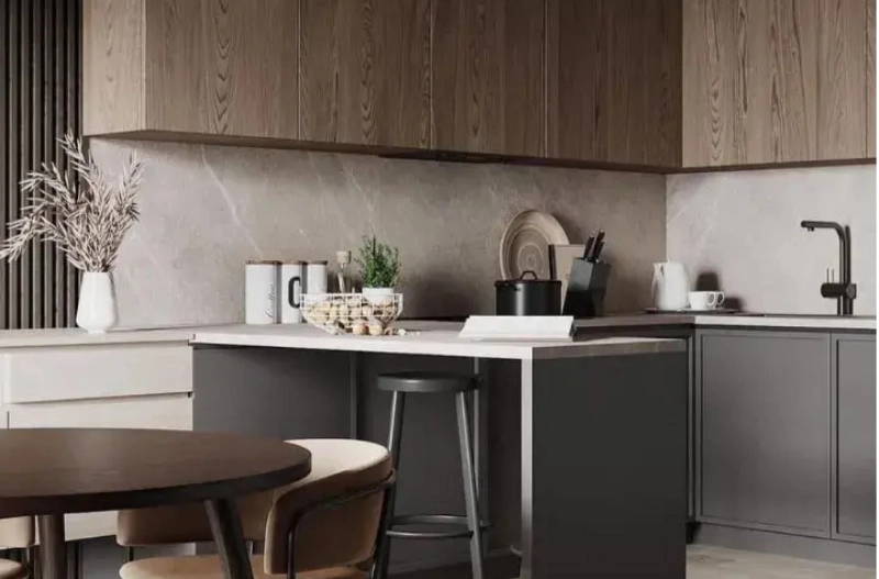 Коричневая кухня. Преимущества.